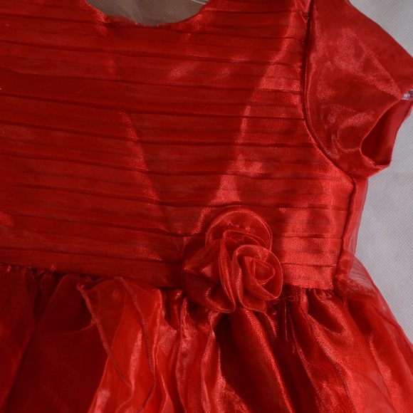 Bon Cheri SZ 6 Red Organza Girls Christmas/Part Dress - Picture 4 of 11